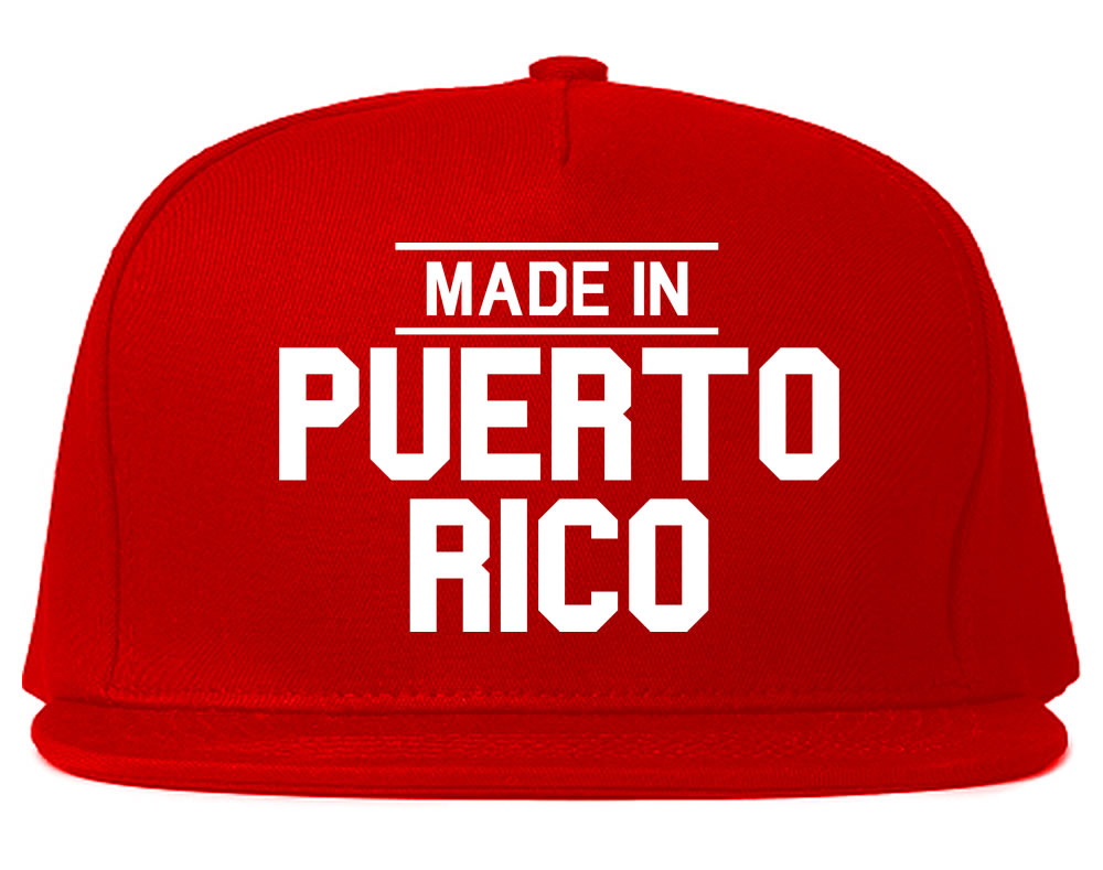 Made In Puerto Rico Snapback Hat Red