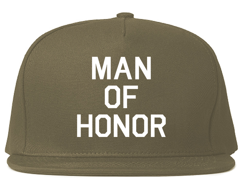 Man Of Honor Funny Bachelor Party Wedding Mens Snapback Hat Grey