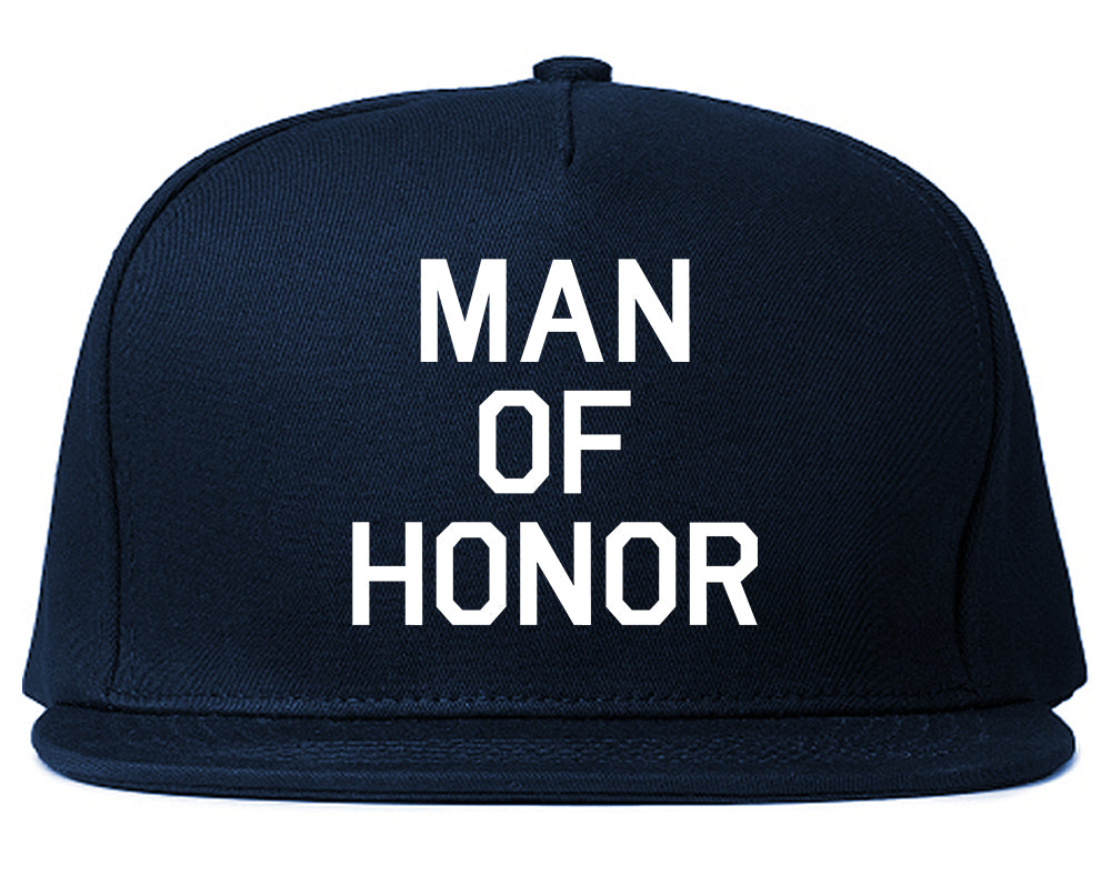 Man Of Honor Funny Bachelor Party Wedding Mens Snapback Hat Navy Blue