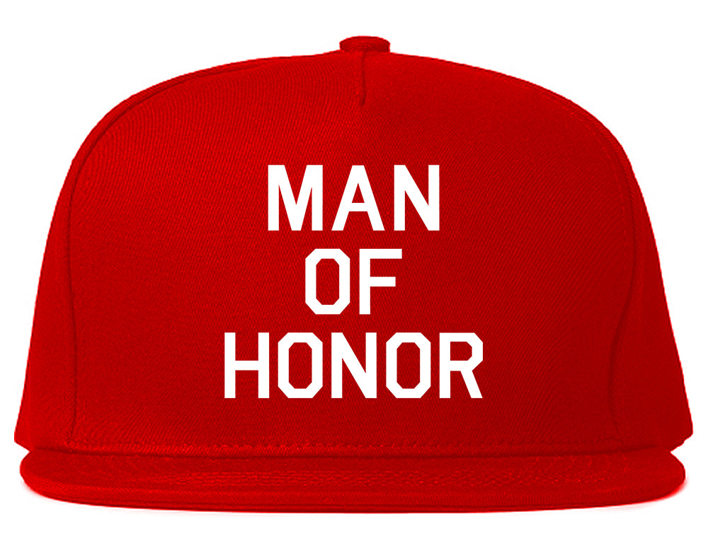 Man Of Honor Funny Bachelor Party Wedding Mens Snapback Hat Red