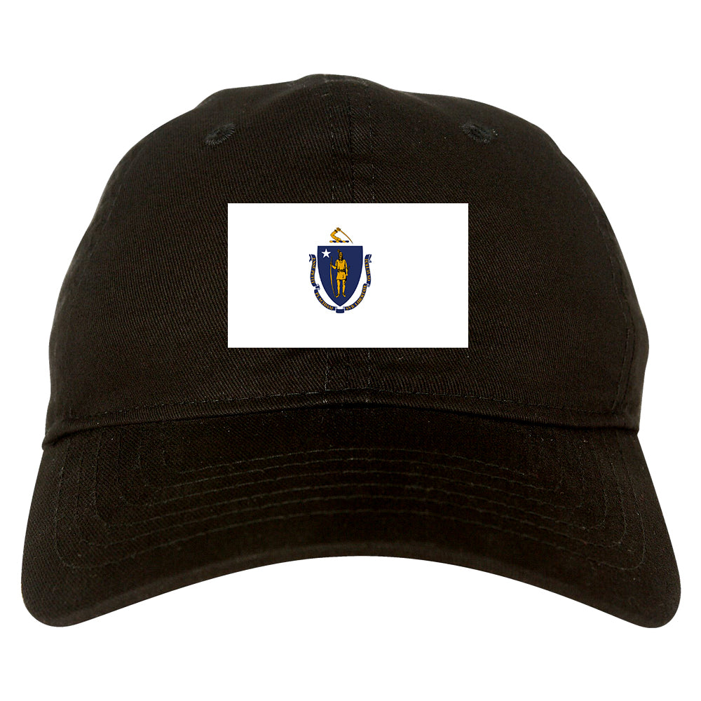 Massachusetts State Flag MA Chest Mens Dad Hat Black