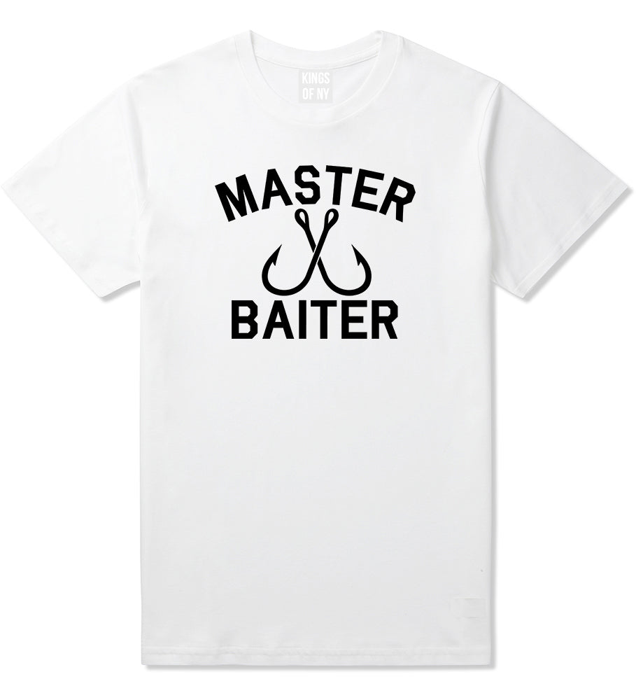 Master Baiter Fishing Hook Mens T-Shirt White by Kings Of NY