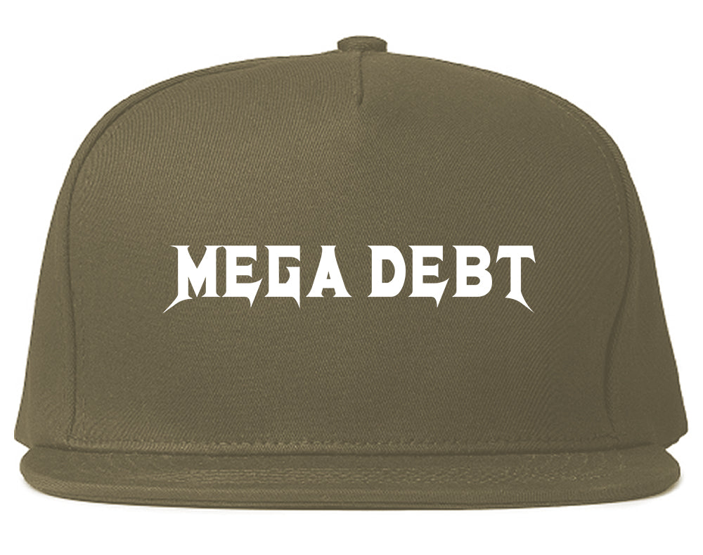 Mega Debt Funny Financial Mens Snapback Hat Grey