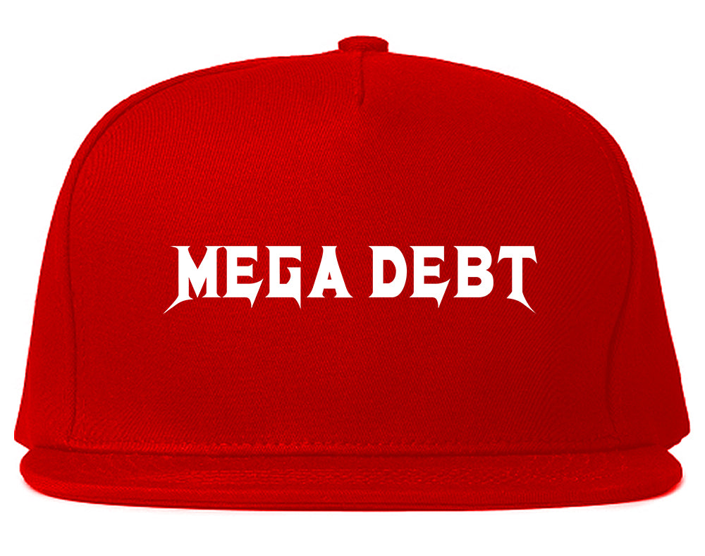 Mega Debt Funny Financial Mens Snapback Hat Red