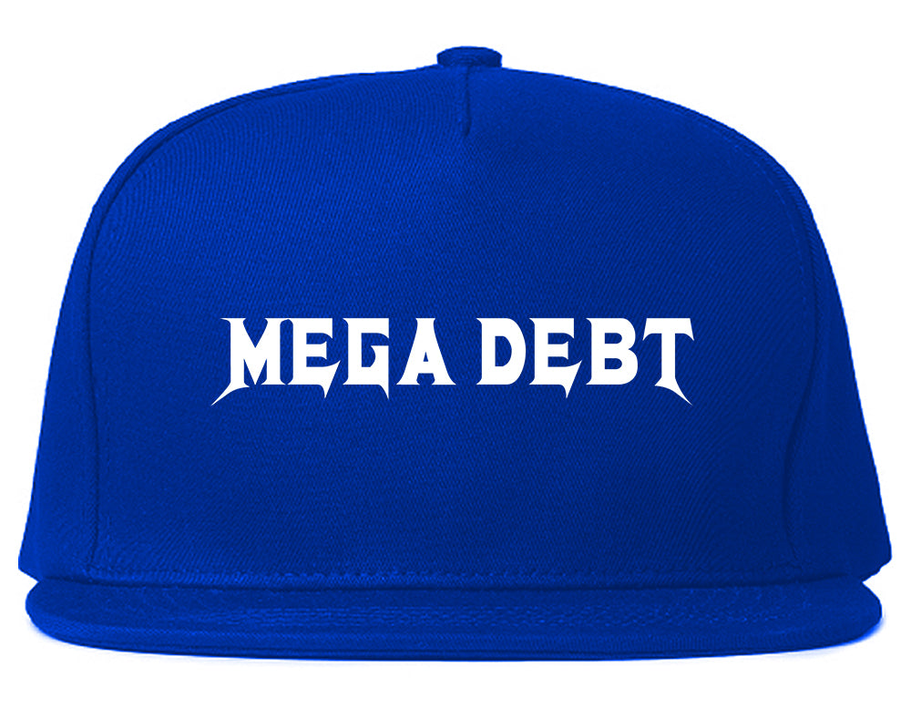 Mega Debt Funny Financial Mens Snapback Hat Royal Blue