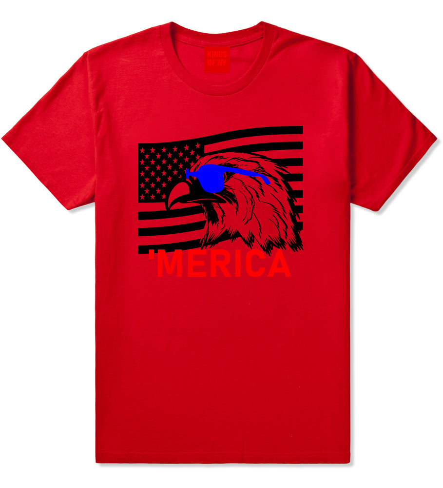 Merica Eagle Flag Funny Patriotic Mens T-Shirt Red