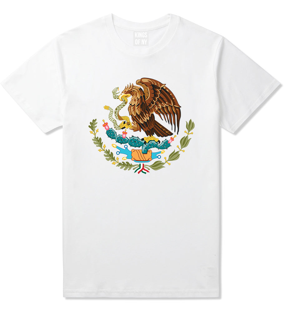 Mexican Color Coat Of Arms Mens T-Shirt White