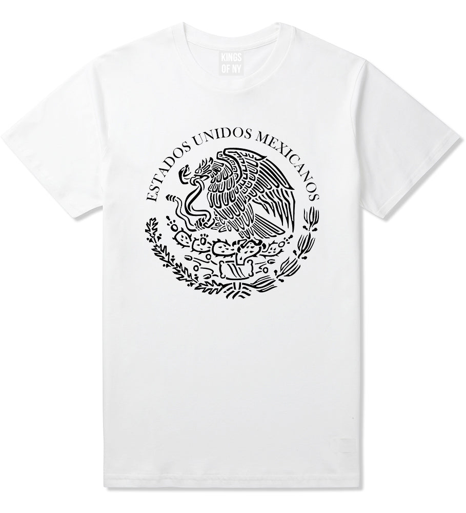 Mexico Coat Of Arms Black White Mens T-Shirt White