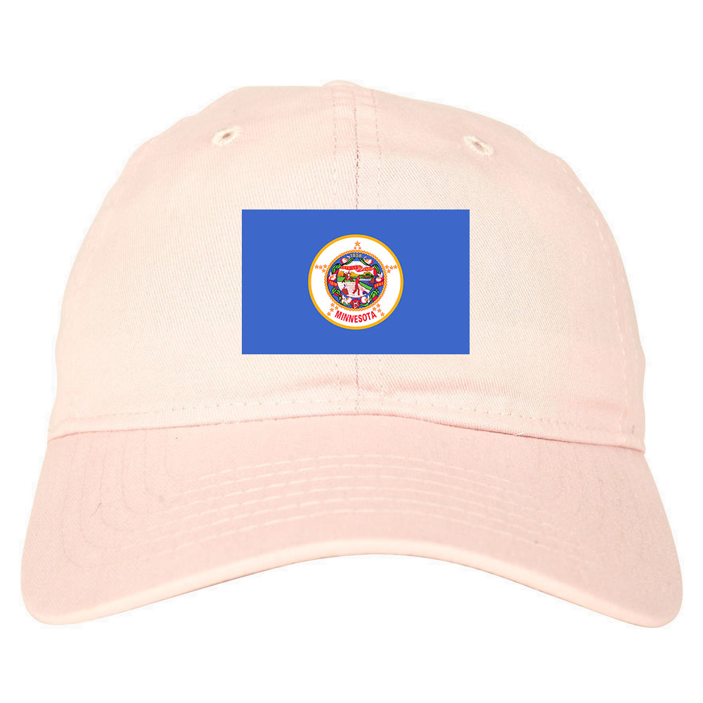 Minnesota State Flag MN Chest Mens Dad Hat Pink