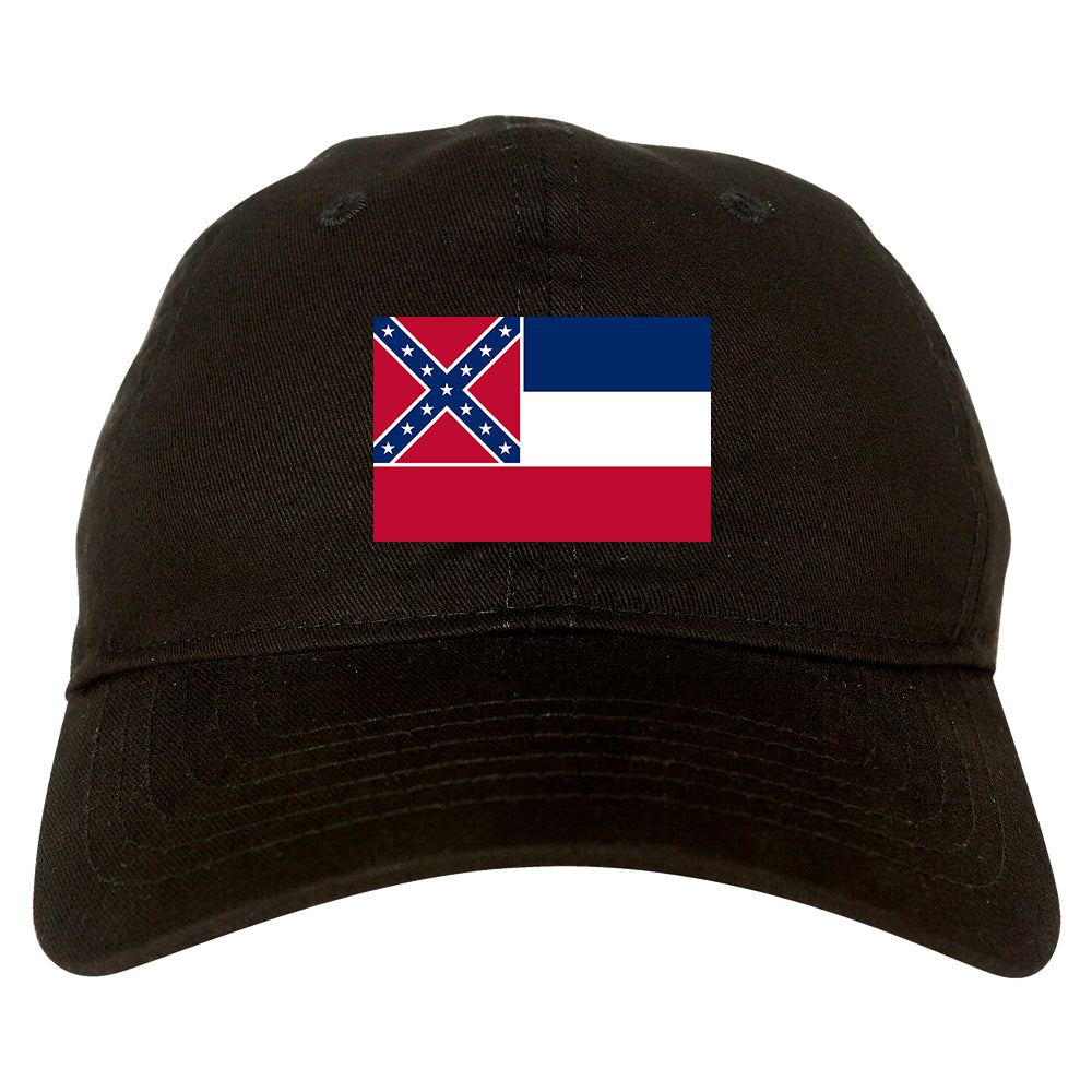 Mississippi State Flag MS Chest Mens Dad Hat Black