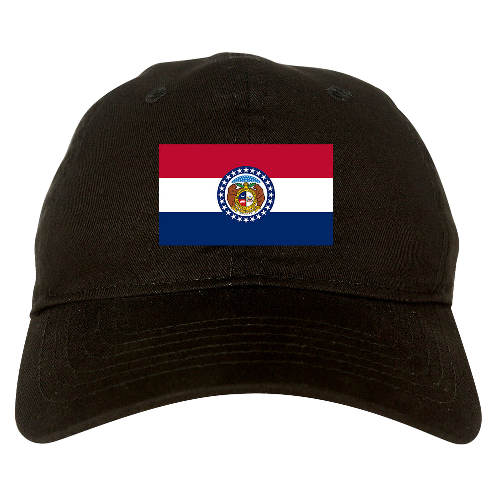 Missouri State Flag MO Chest Mens Dad Hat Black