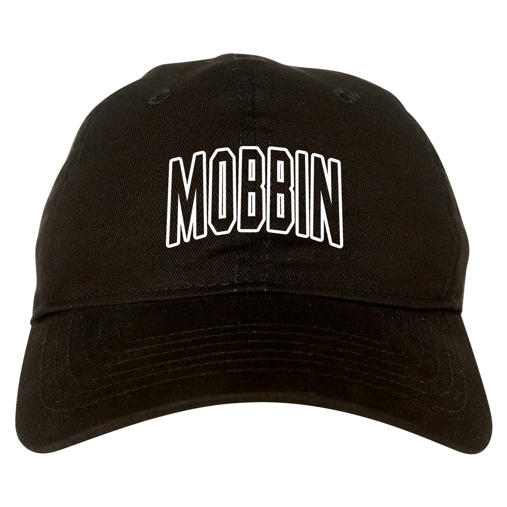 Mobbin Outline Squad Mens Dad Hat Baseball Cap Black