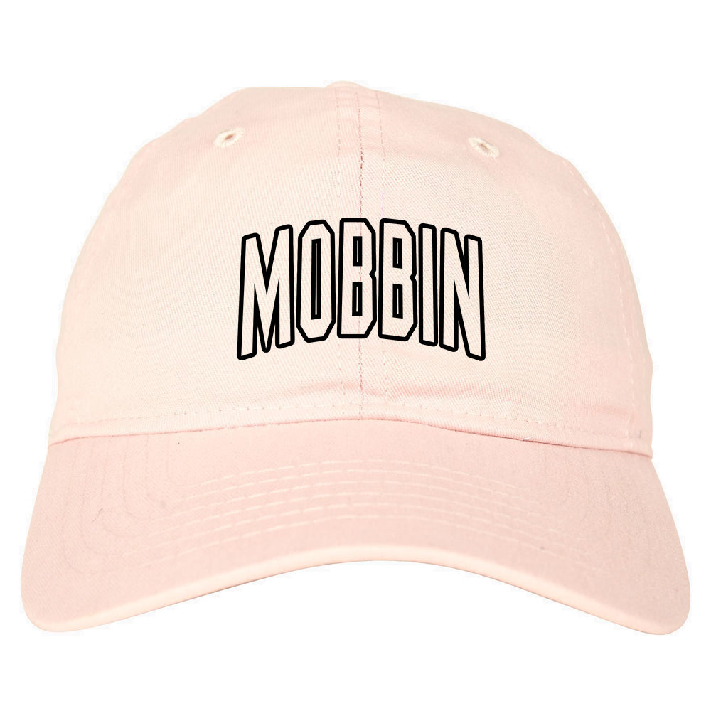 Mobbin Outline Squad Mens Dad Hat Baseball Cap Pink