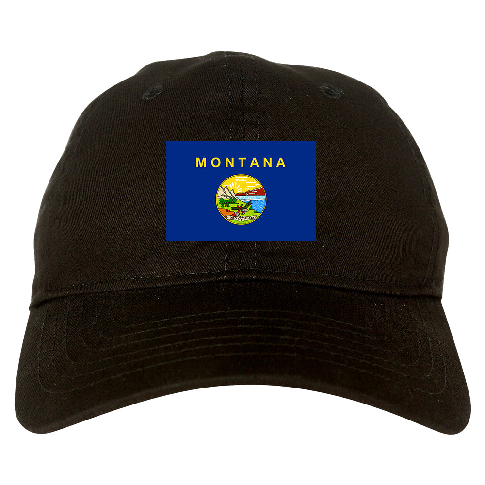 Montana State Flag MT Chest Mens Dad Hat Black