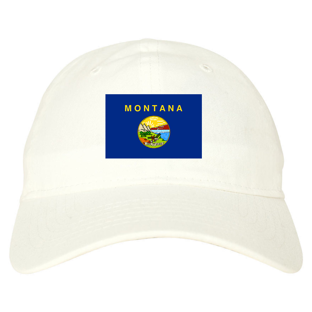Montana State Flag MT Chest Mens Dad Hat White