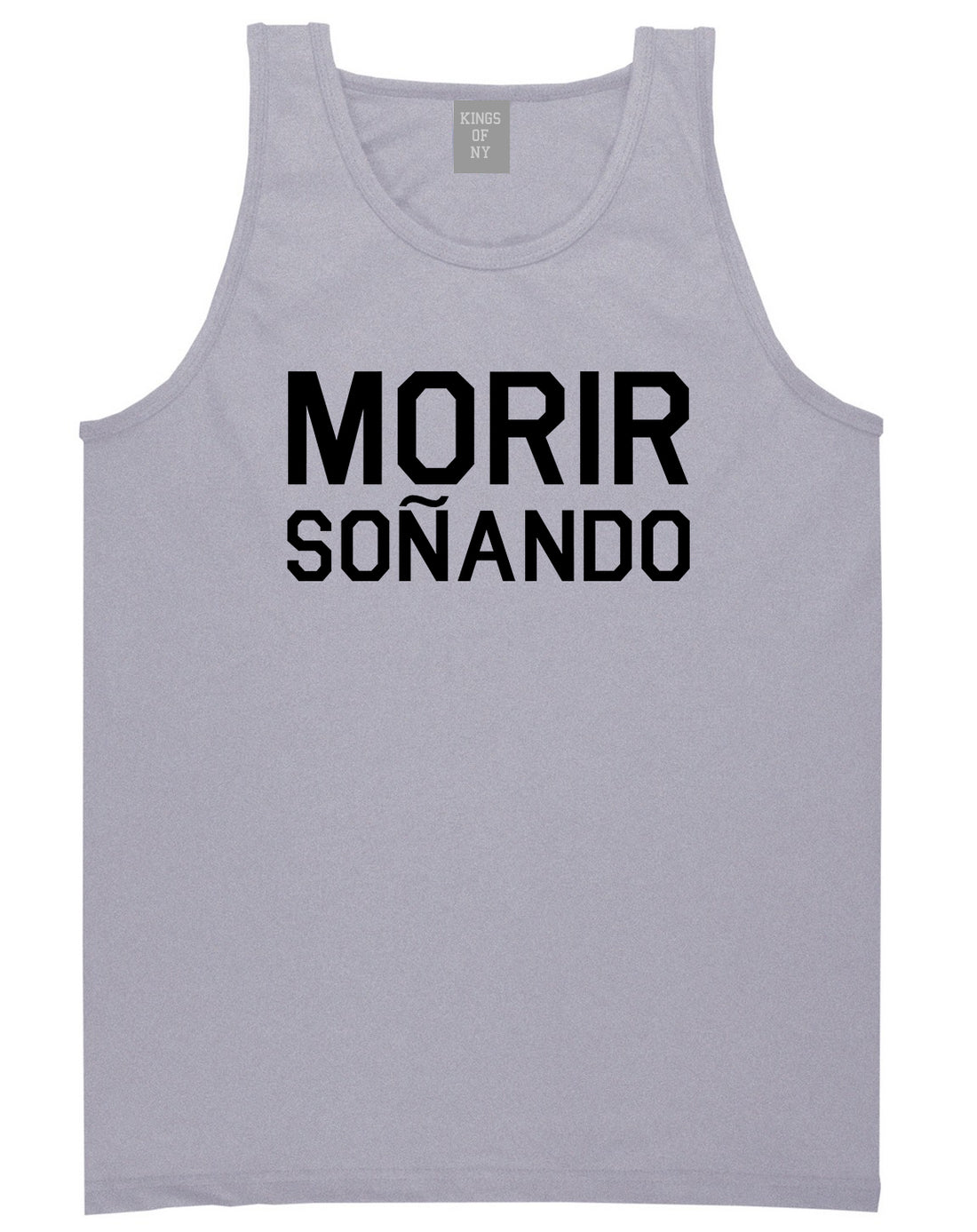 Morir Sonando Dominican Drink Tank Top Shirt in Grey