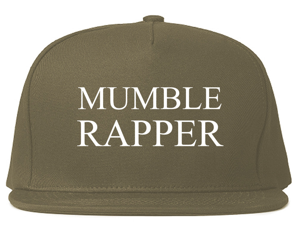 Mumble Rapper Snapback Hat Cap in Grey