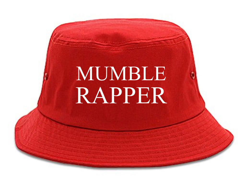 Mumble Rapper Bucket Hat in Red