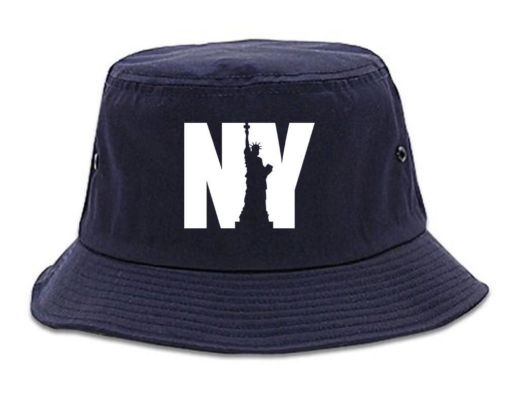 NY Statue Of Liberty Mens Snapback Hat Navy Blue