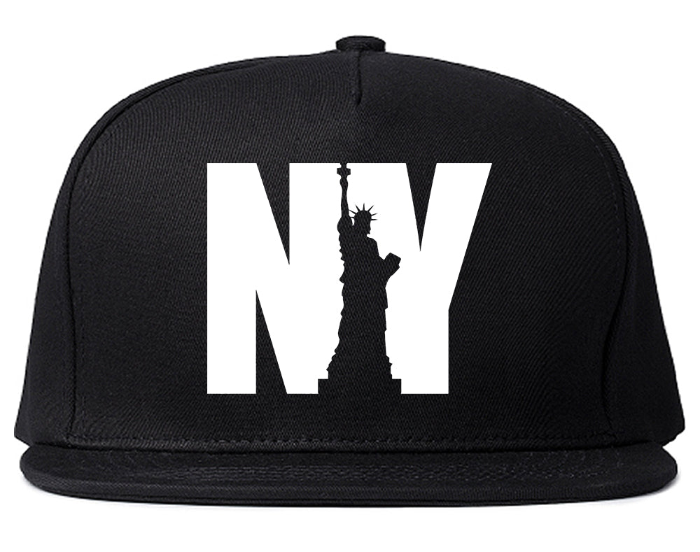 NY Statue Of Liberty Mens Snapback Hat Black