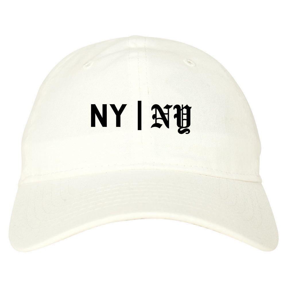 NY vs NY Mens Dad Hat Baseball Cap White