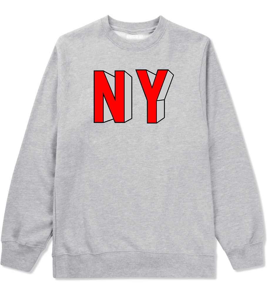 NY Block Letters Crewneck Sweatshirt in Grey