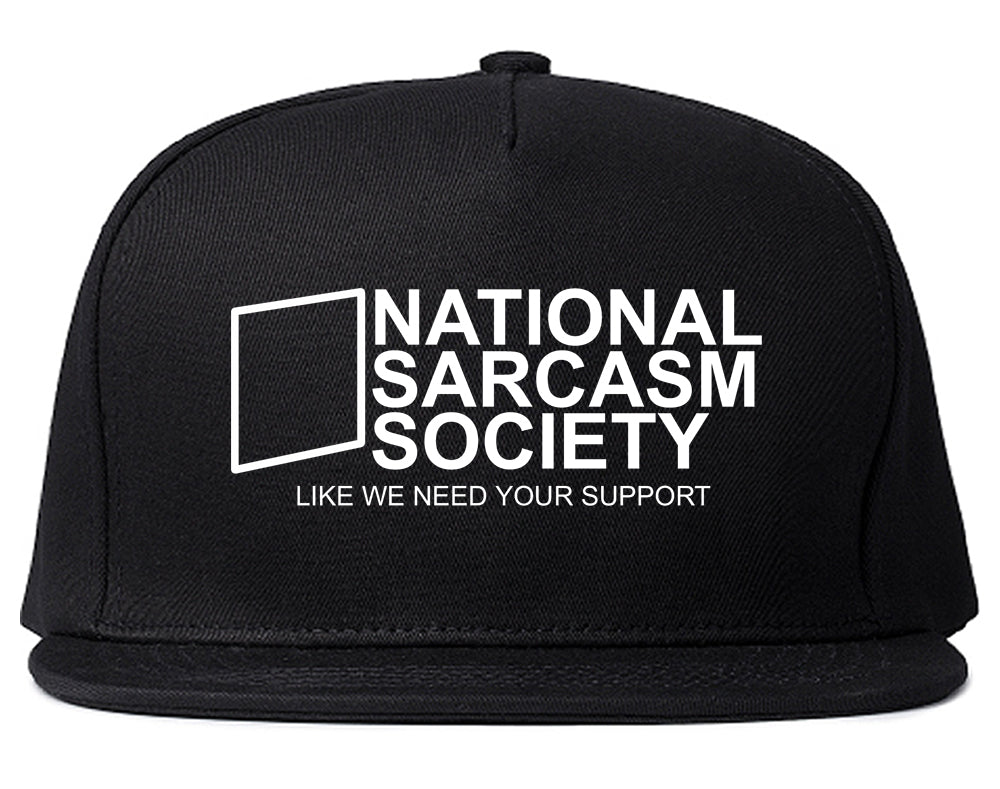 National Sarcasm Society Mens Snapback Hat Black