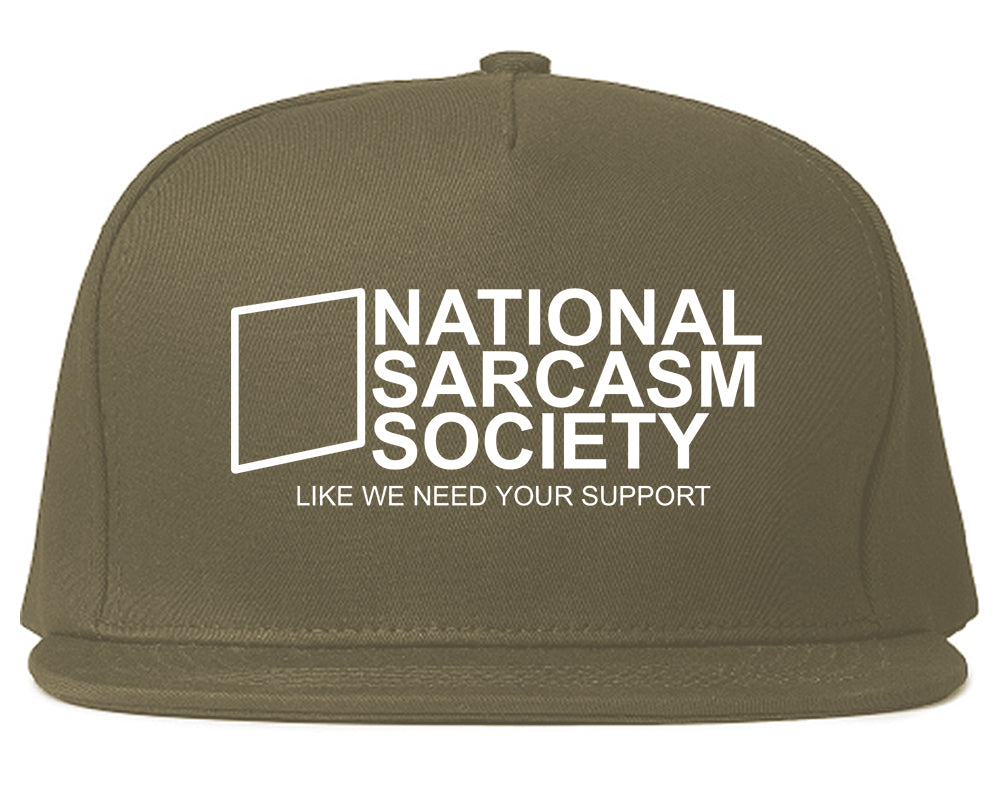 National Sarcasm Society Mens Snapback Hat Grey