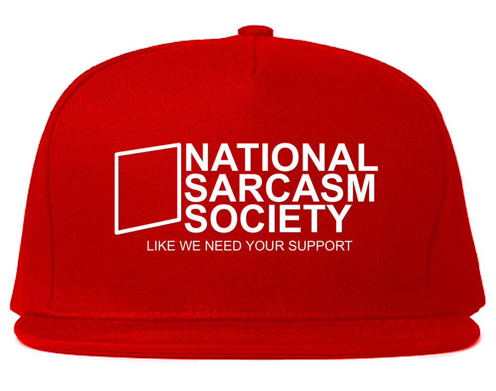National Sarcasm Society Mens Snapback Hat Red