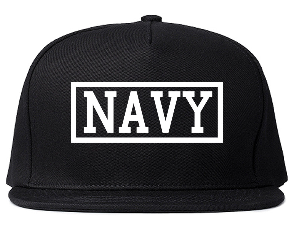 Navy Box Snapback Hat