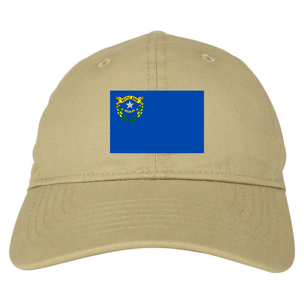 Nevada State Flag NV Chest Mens Dad Hat Tan