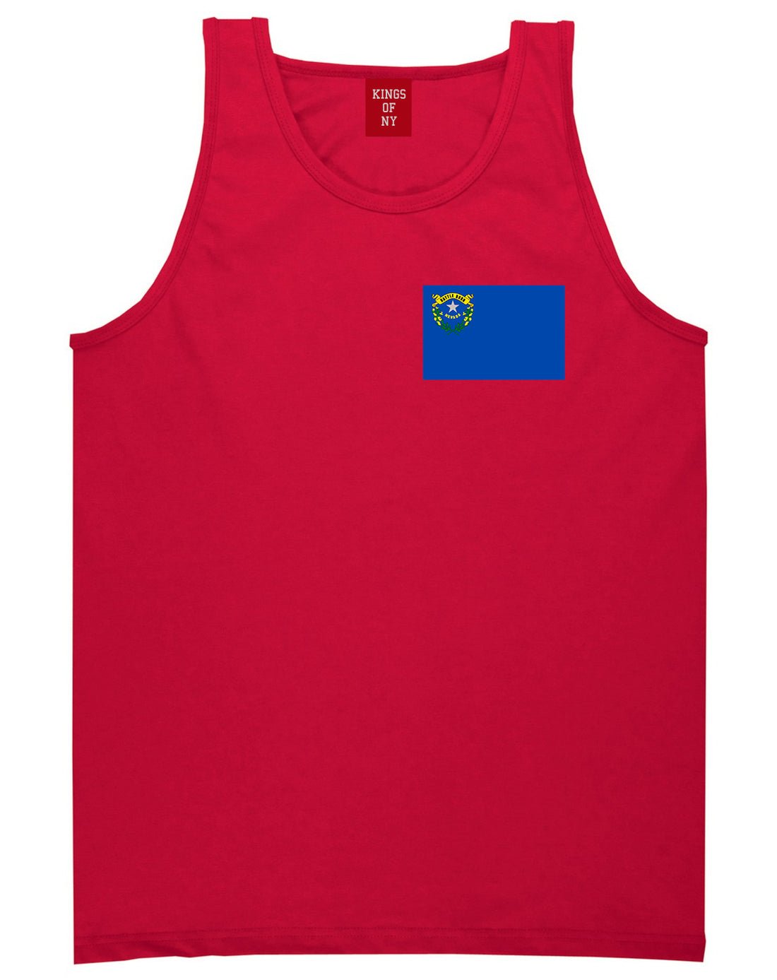 Nevada State Flag NV Chest Mens Tank Top T-Shirt Red