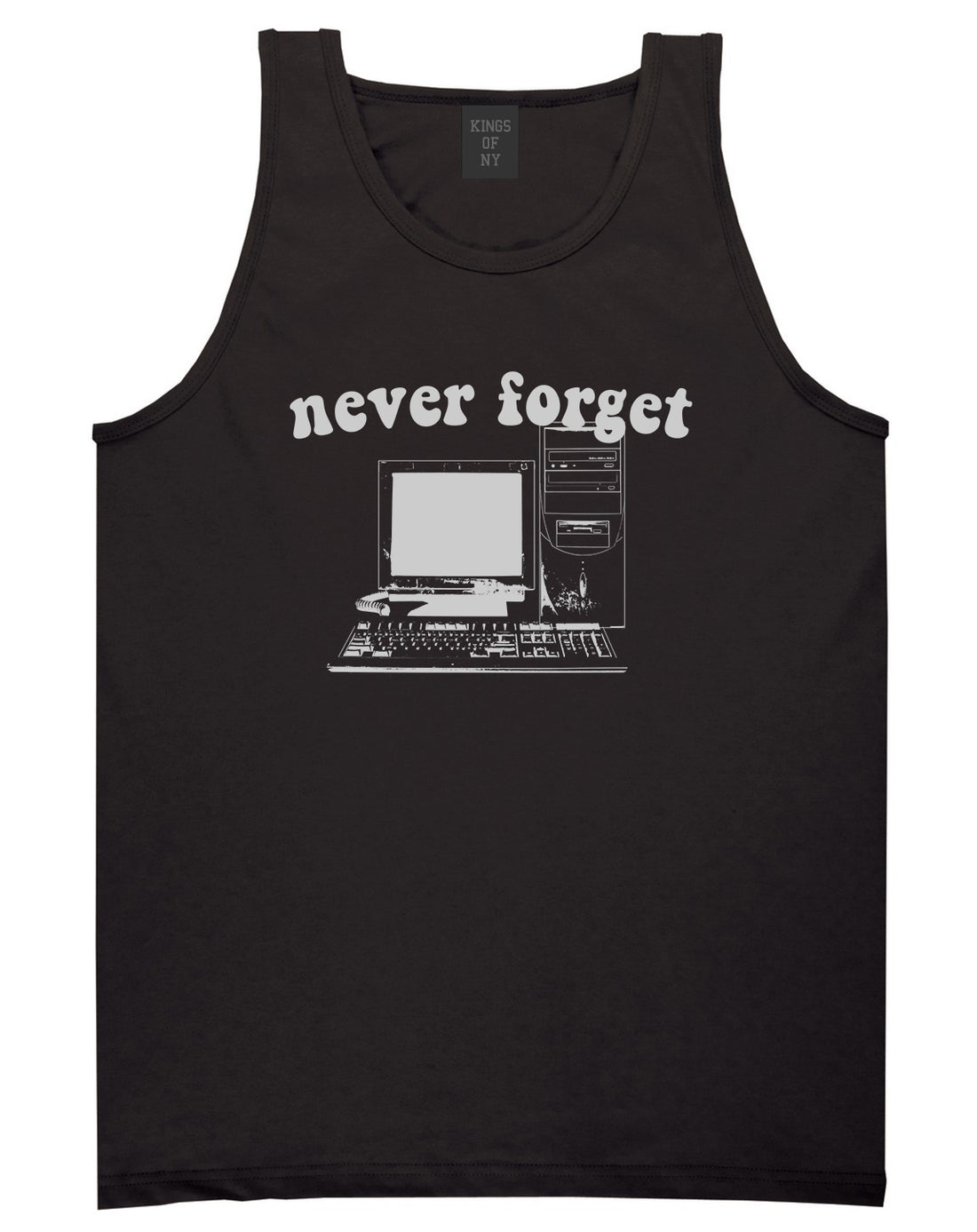 Never Forget Old Computer Nerd Mens Tank Top T-Shirt Black