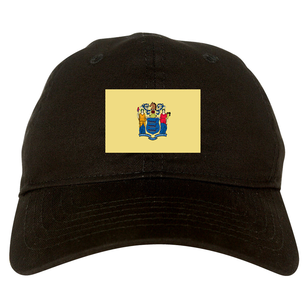 New Jersey State Flag NJ Chest Mens Dad Hat Black