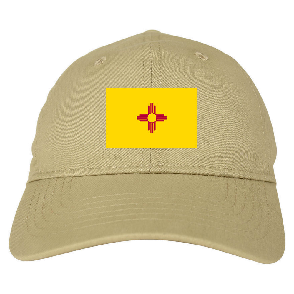 New Mexico State Flag NM Chest Mens Dad Hat Tan