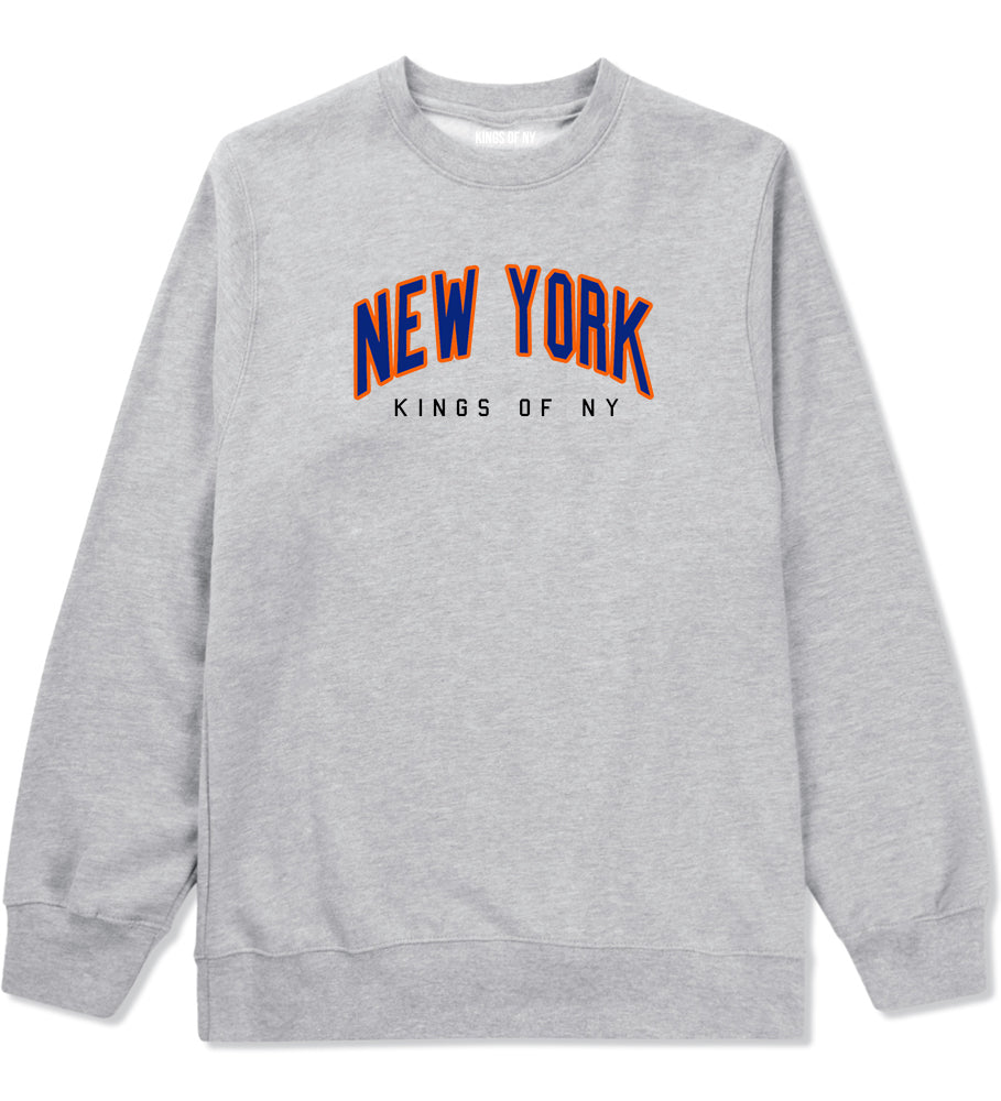New York Blue And Orange Mens Crewneck Sweatshirt Grey by Kings Of NY