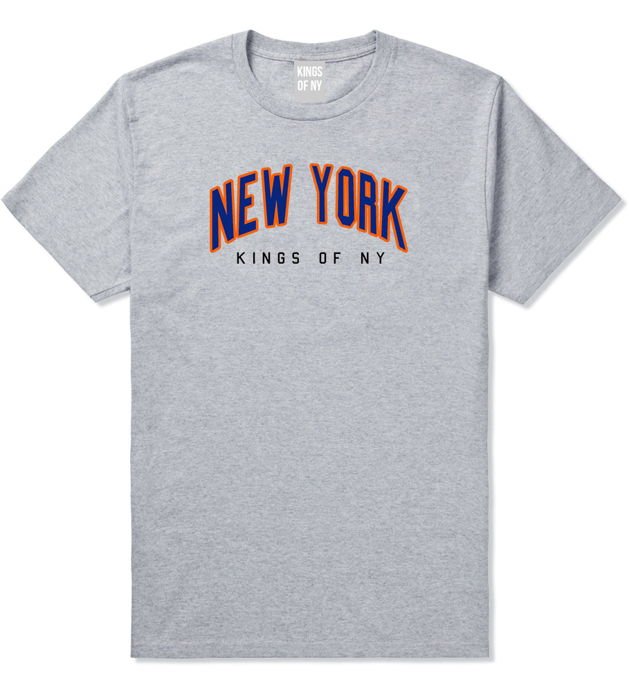 New York Blue And Orange Mens T-Shirt Grey by Kings Of NY
