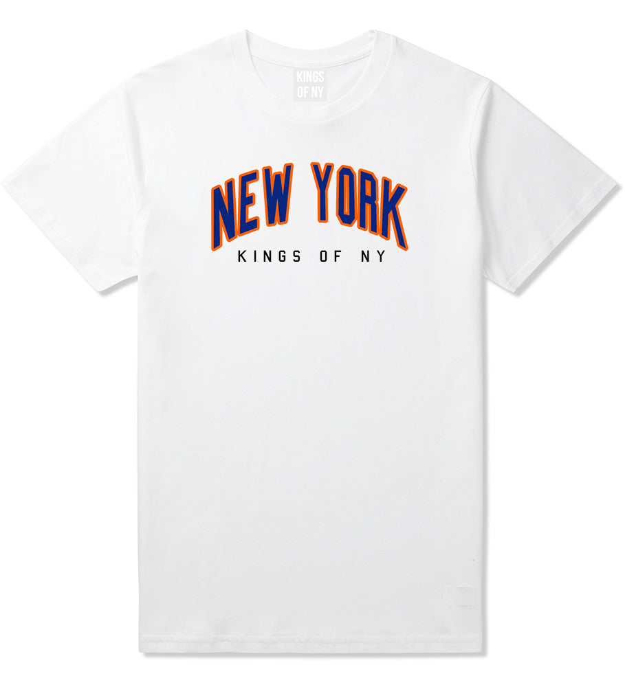 New York Blue And Orange Mens T-Shirt White by Kings Of NY