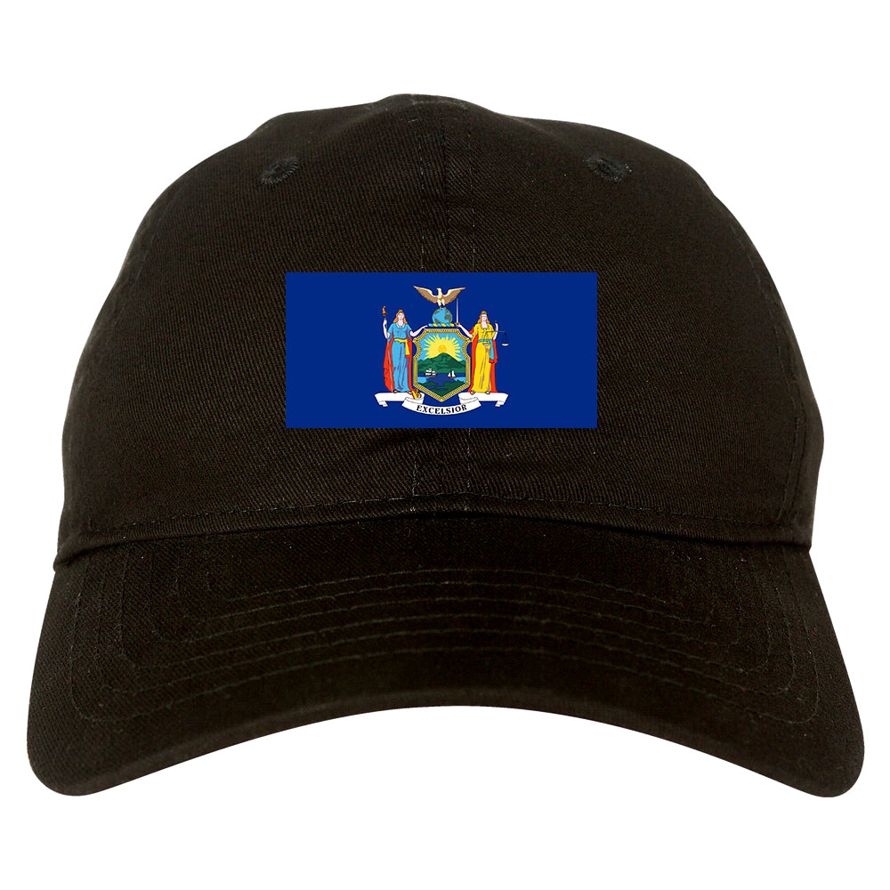 New York State Flag NY Chest Mens Dad Hat Black