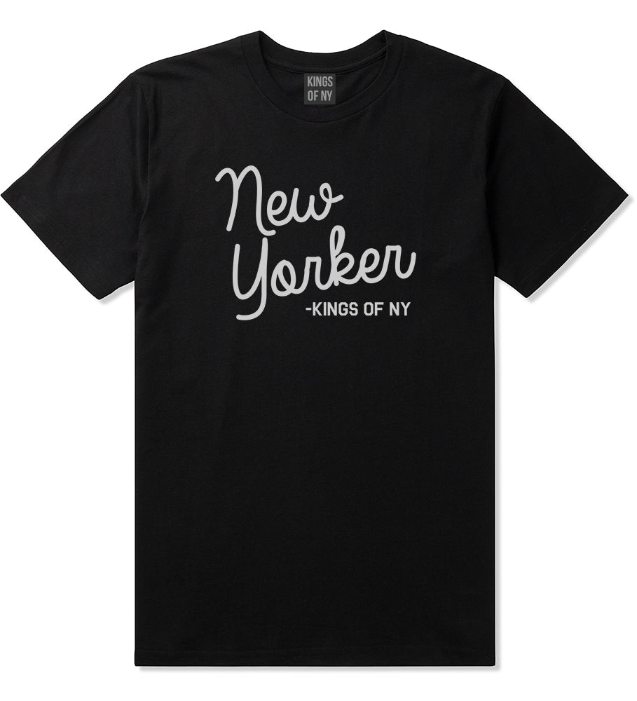 New Yorker Script Mens T-Shirt Black by Kings Of NY