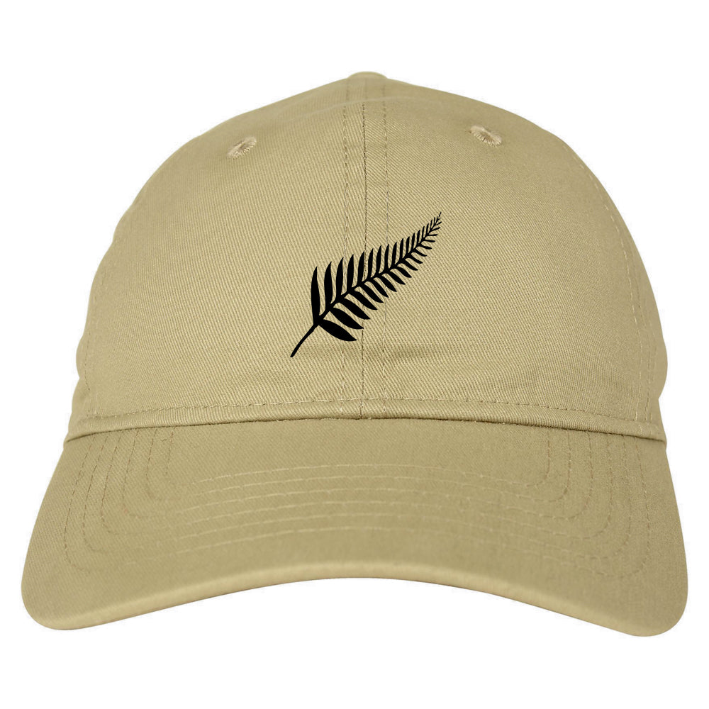 New Zealand Pride Silver Fern Rugby Chest Mens Dad Hat Tan