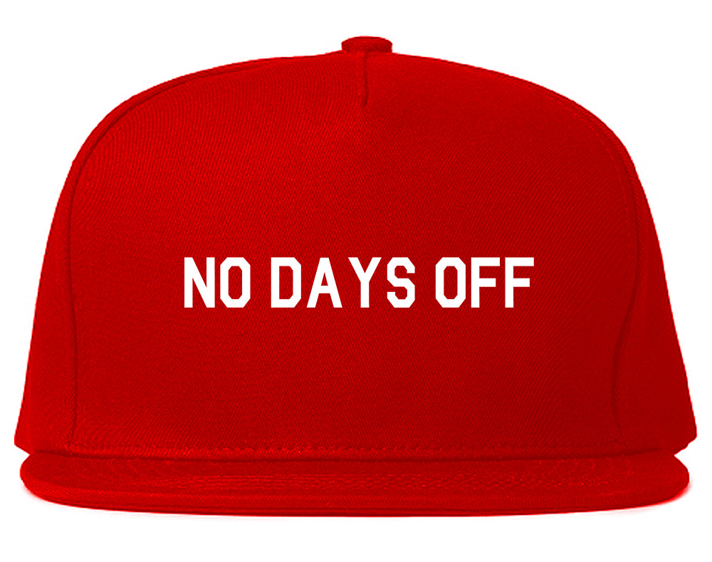 No_Days_Off Mens Red Snapback Hat by Kings Of NY