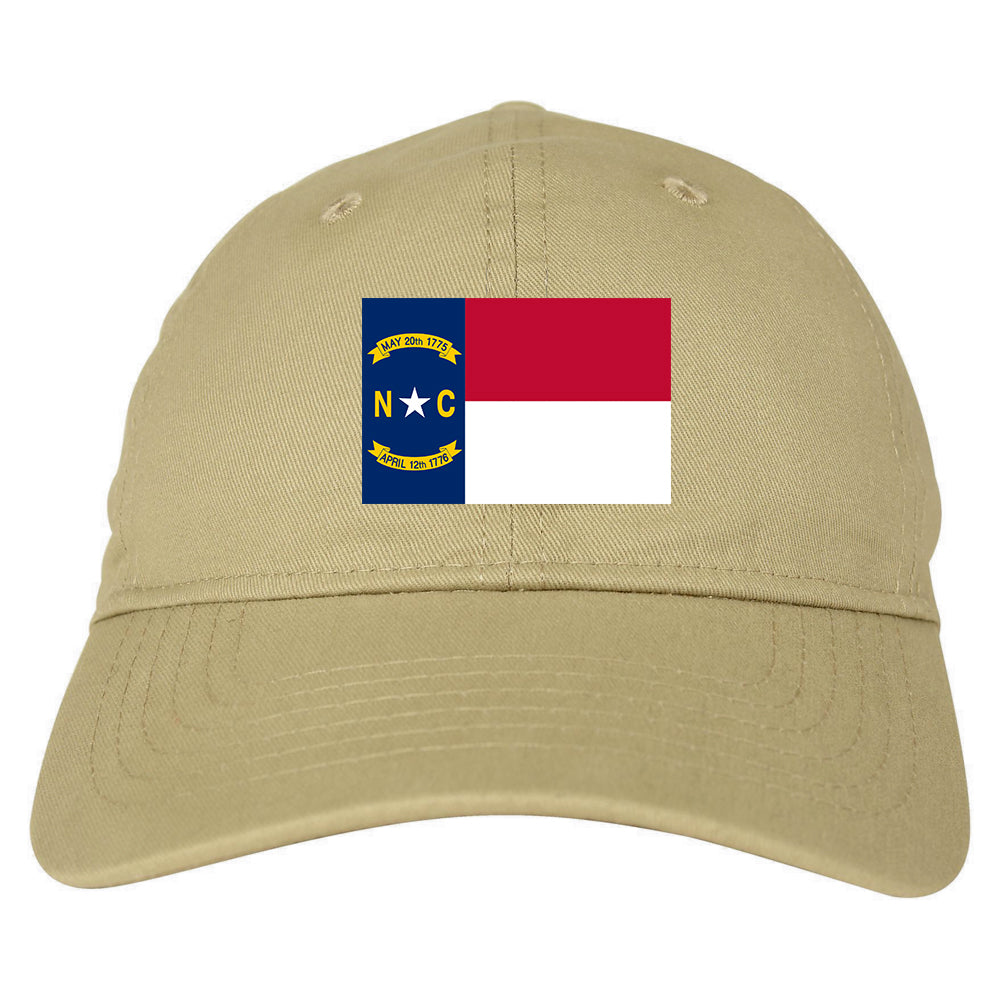 North Carolina State Flag NC Chest Mens Dad Hat Tan
