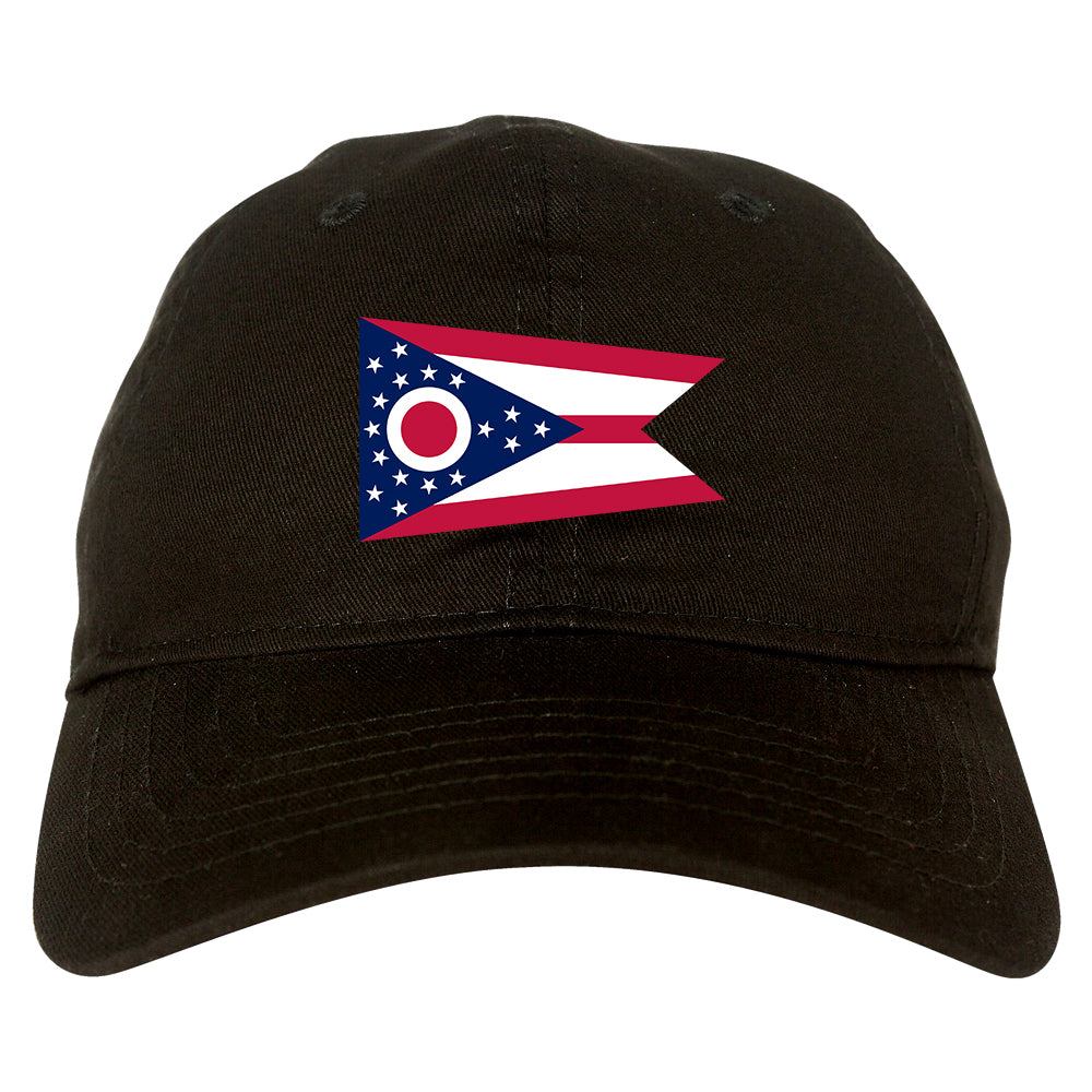 Ohio State Flag OH Chest Mens Dad Hat Black