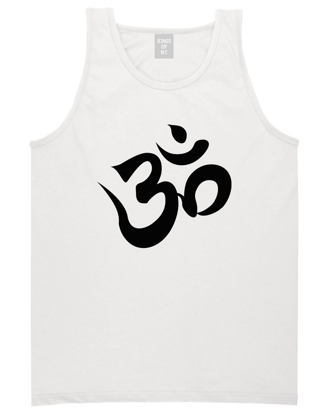 Om Ohm Symbol White Tank Top Shirt by Kings Of NY