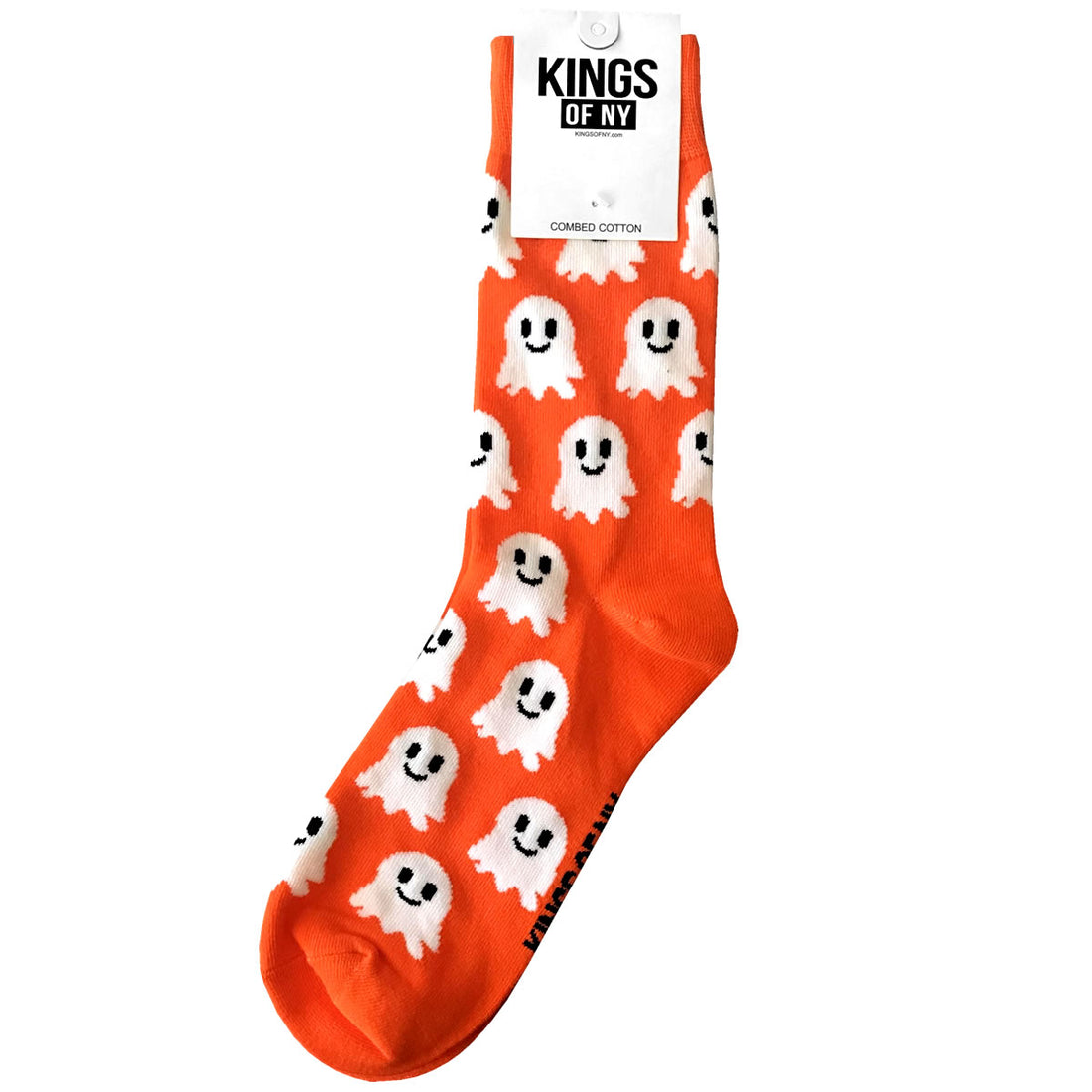 Orange Cute Ghost Halloween Mens Socks