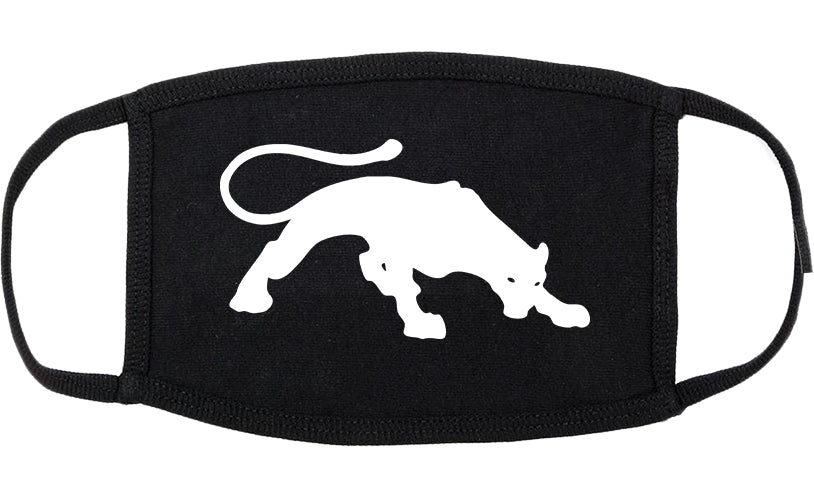 Panther Cotton Face Mask Black