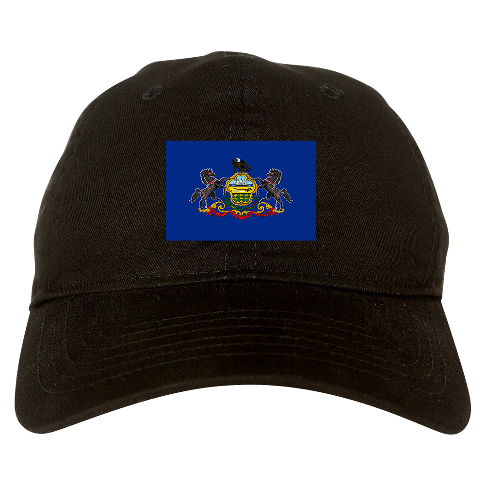 Pennsylvania State Flag PA Chest Mens Dad Hat Black