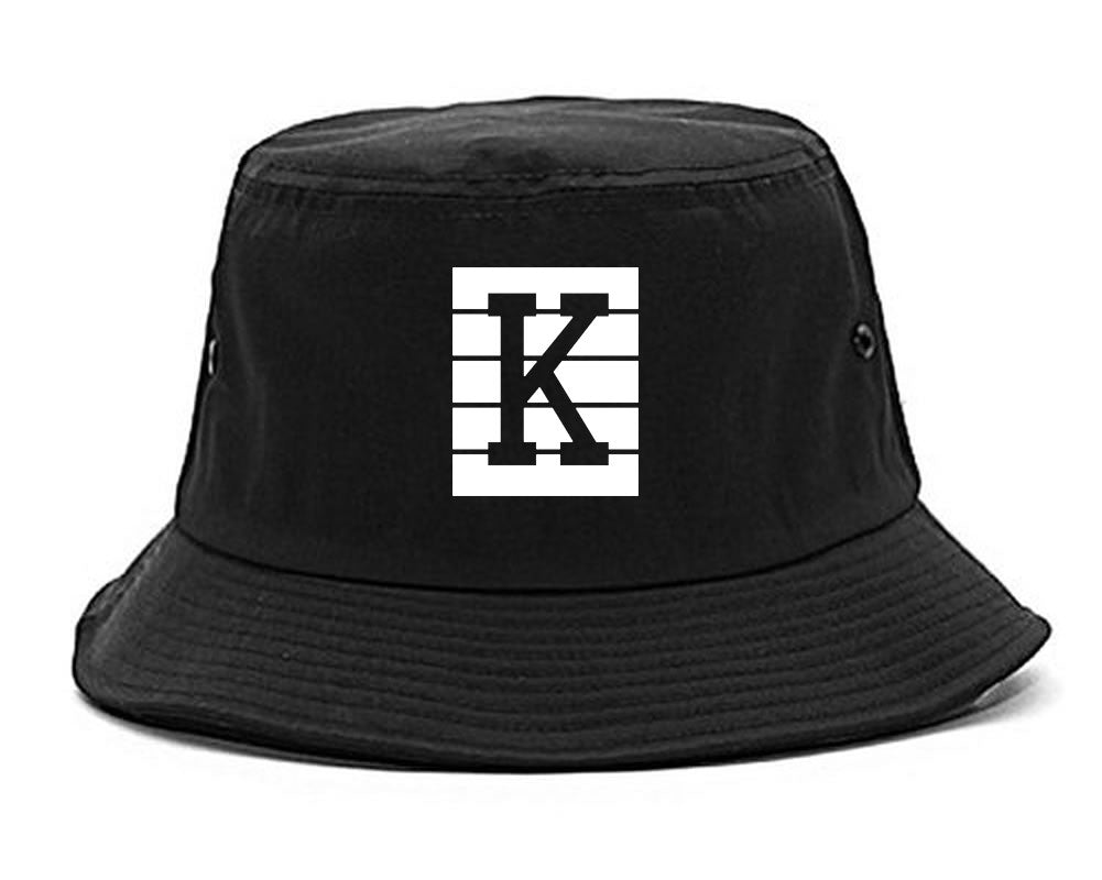 Red K Blocks Bucket Hat in Black