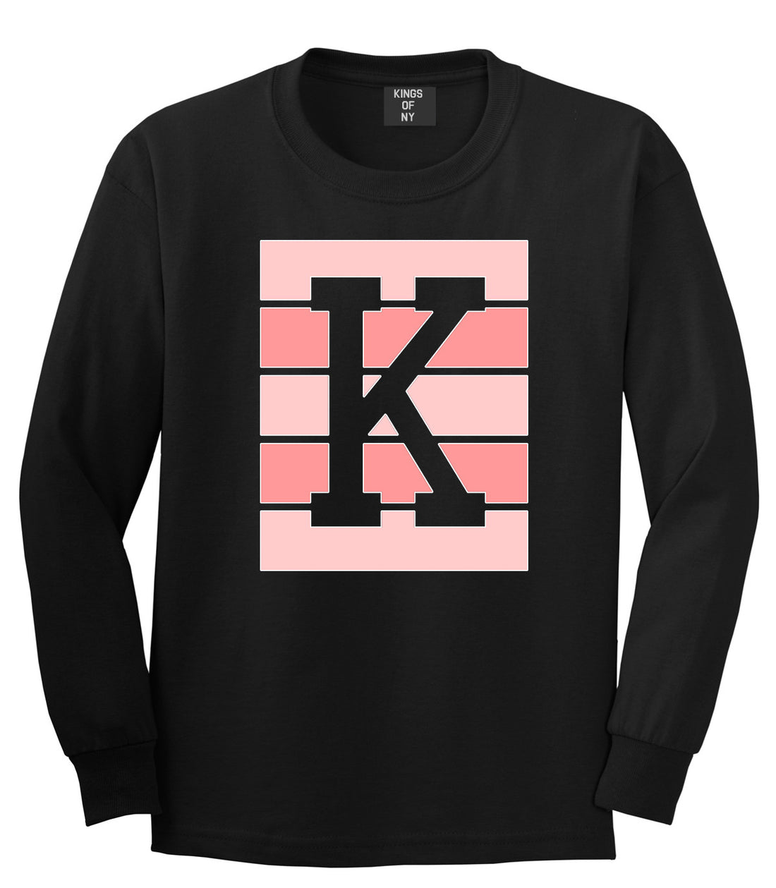 Pink K Blocks Long Sleeve T-Shirt in Black